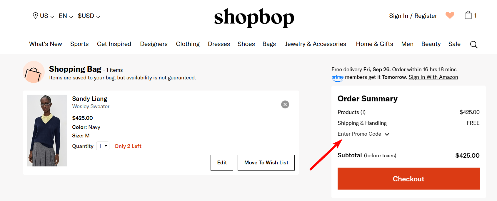 “Shopbop Promo Code”